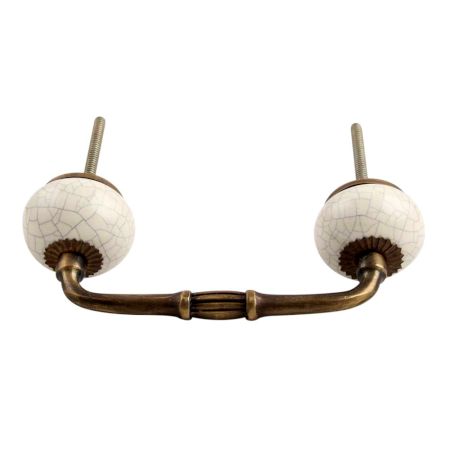 Cream Crackle Ceramic Bridge Handle